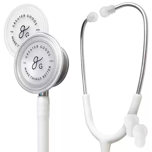 Greater Goods Premium Dual-Head Stethoscope (White)