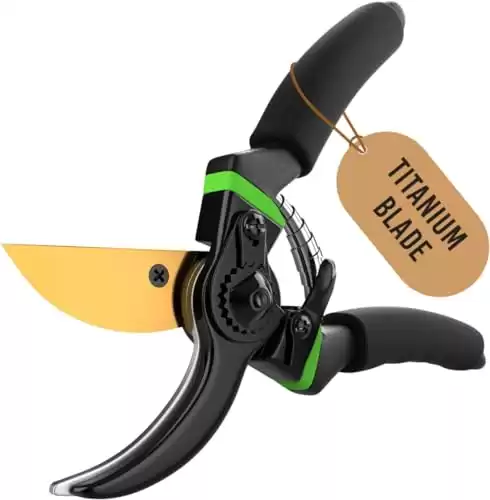 GrowIt 8" Professional Titanium Bypass Pruning Shears