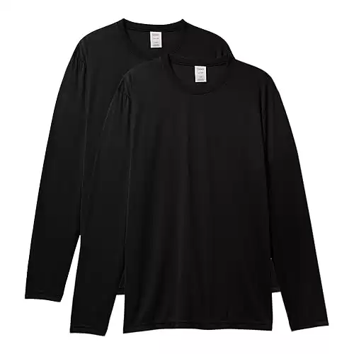 Hanes Men's Long-Sleeve Performance T-Shirt Pack, 2-Pack, Cool DRI Moisture-Wicking Tees