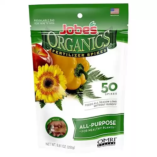 Jobe's, Fertilizer Spikes, All-Purpose, 50 Count, Flowers, Trees, Fruit, Nut, Shrubs, Vegetables