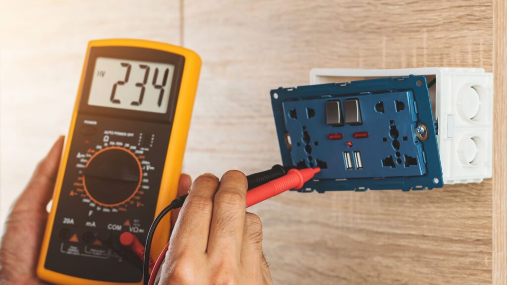 Measuring voltage with a multimeter to determine electrical potential difference