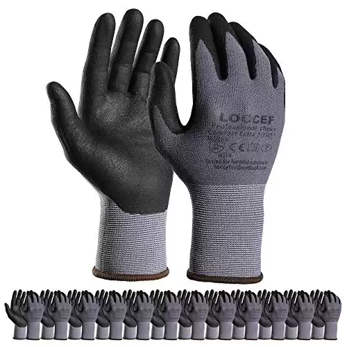 LOCCEF Safety Work Gloves MicroFoam Nitrile Coated